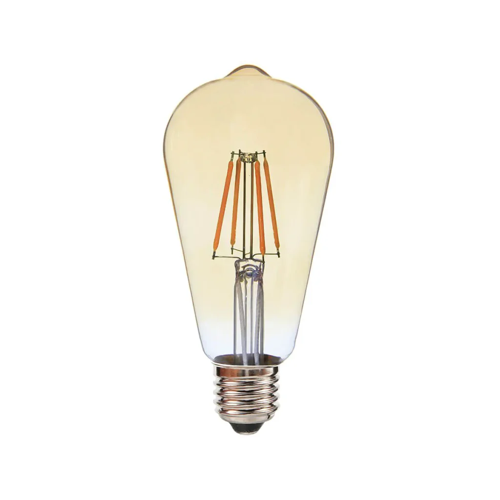 פילמנט לדימור 8W ST64 אמבר אור צהוב