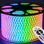 סרט לד RGB מוגן מים ip65+שנאי ושלט לפי מטר