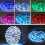 סרט לד RGB מוגן מים ip65+שנאי ושלט לפי מטר