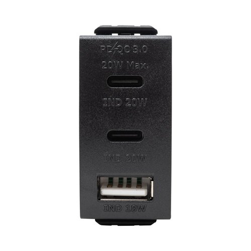שקע USB שחור NISKO