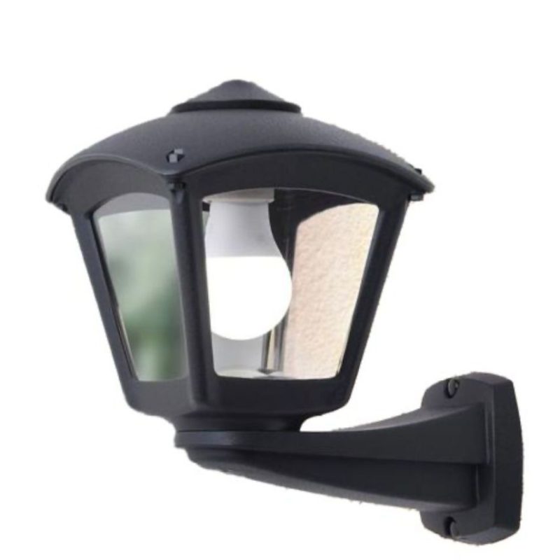 פנס גינה קיר שחור E27 fumagalli ROBY