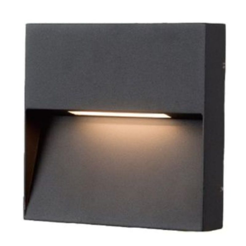 שבילון 6W תאורה חומה מרובע LED W.L שחור CASORIA IG 12