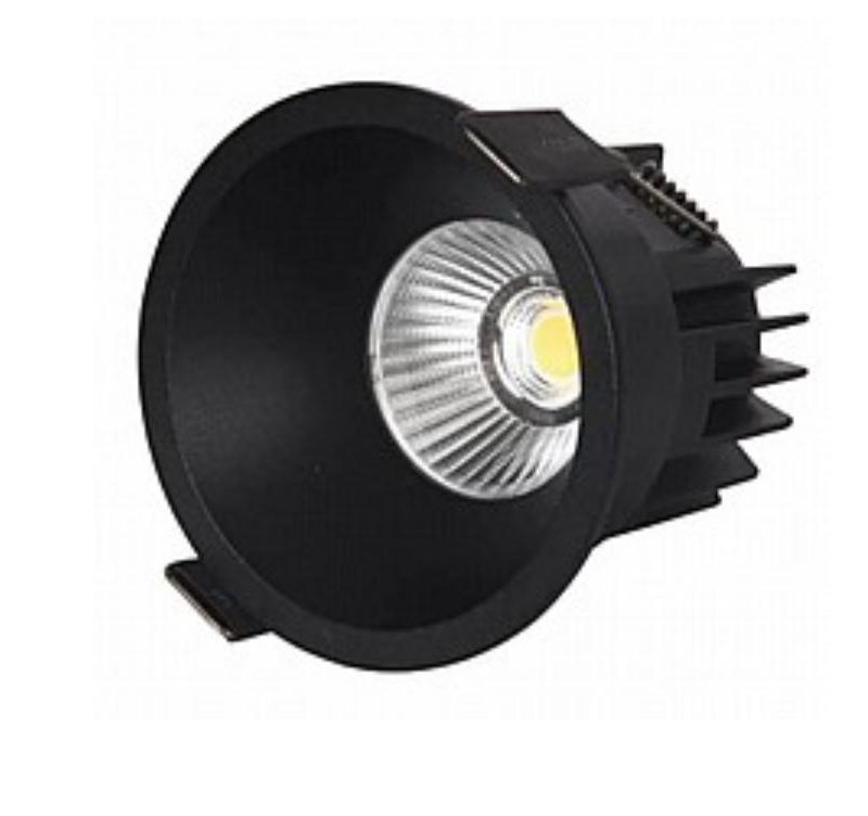 ספוט תאורה VALUE 12W שקוע עגול שחור GOLDEN LIGHT