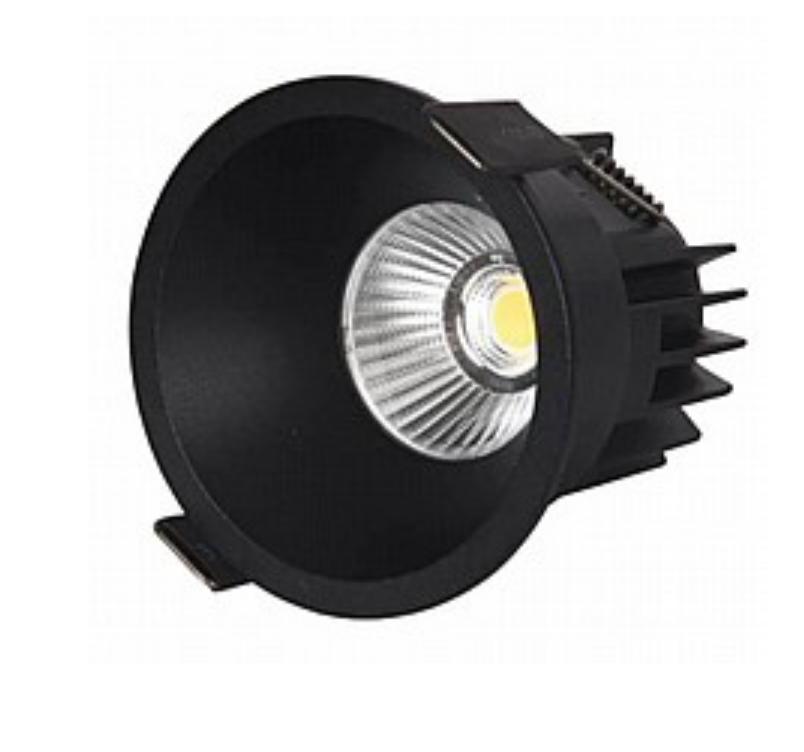 ספוט תאורה VALUE 12W שקוע עגול שחור GOLDEN LIGHT